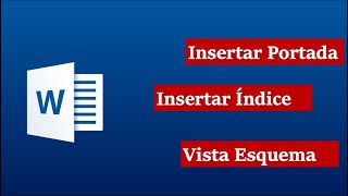 Insertar Caratula Índice y Vista esquema en Word [upl. by Alimak]