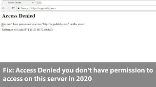 Fix Access Denied you dont have permission to access on this server [upl. by Neivad383]