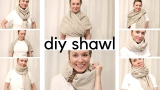 HOW TO SEW A FABRIC SHAWL  how to wear a shawl  SEW ALONG TUTORIAL [upl. by Reehsab888]