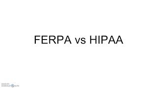 FERPA vs HIPAA [upl. by Sybila]