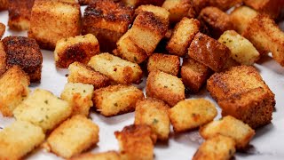 How to Make Homemade Croutons from Bread  The Best Crouton Recipe [upl. by Constantino29]