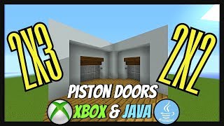 Minecraft Tutorial  2x2 amp 2x3 Wide Piston Door quotJava Xbox amp Playstationquot [upl. by Acirre]