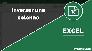 Inverser une colonne dans Excel [upl. by Winterbottom]