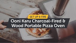 Ooni Karu 12 Wood and CharcoalFired Portable Pizza Oven  How to Setup amp Light it [upl. by Ylus]