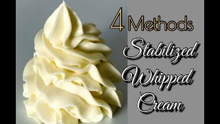 Stabilized Whipped Cream Easy Recipes  4 Methods  Whipped Cream Frosting [upl. by Aronoh]