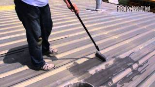 Roof Coating Restoration over Metal Application Instructions [upl. by Orpha]