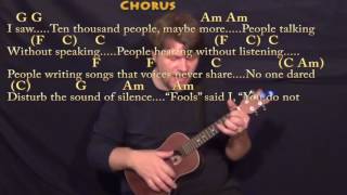 The Sound of Silence Simon amp Garfunkel Ukulele Cover Lesson in Am with ChordsLyrics [upl. by Petite]