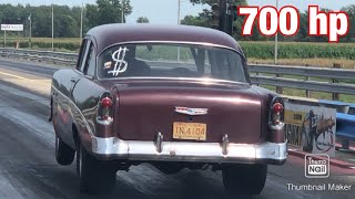 Ls7 454 1956 Chevy making passes at ubly dragway [upl. by Ridley943]