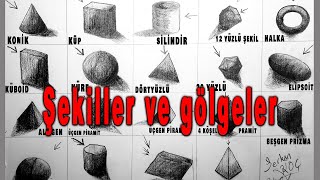 Ders 3 Üç Boyutlu Geometrik Şekiller  Karakalem Şekil ve Gölgelendirme çalışması [upl. by Aidnyc729]