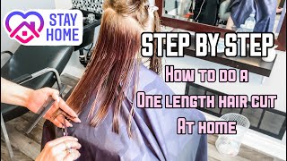 HOW TO CUT A ONE LENGTH HAIRCUT  HAIR TUTORIAL  STEP BY STEP [upl. by Ymmaj]