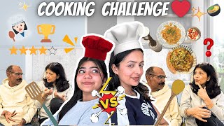 cooking challenge 😍❤️✨Tejasvi VS Yashasvi papa judged us🥲🤣❤️Let’s see who wins🥹❤️YR [upl. by Suedaht901]