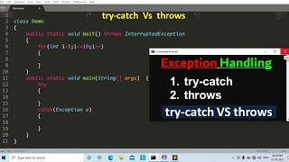 trycatch Vs throws in java  Learn Coding [upl. by Brandes]