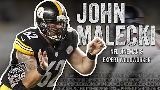 John Malecki NFL Lineman amp Expert Woodworker [upl. by Akselaw]