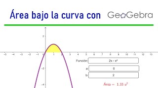 Área bajo la curva con GeoGebra Clásico [upl. by Adrahc497]