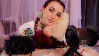 ASMR  Fluffy Comfy Cozy Ear Attention  Brushing amp Fuzzy Cuffs [upl. by Stanfill]