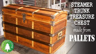 Steamer Trunk Treasure Chest Made From Reclaimed Pallet Wood [upl. by Woolson]