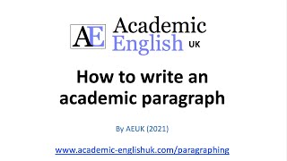 How to write an academic paragraph [upl. by Welcher]