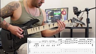 ‘Stricken’ by Disturbed  Guitar Playthrough wtabs Chris Zoupa [upl. by Dleifxam]