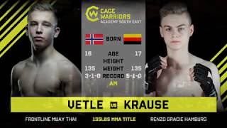 CWSE23  Vetle VS Krause  135lbs Amateur MMA Junior Title Contest [upl. by Aicsila746]