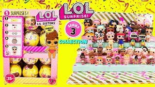 LOL SURPRISE Series 3 FULL COLLECTION With Cupcake JR  Full Case of LOL LITTLE SISTERS Unboxing [upl. by Bonis]