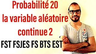 Probabilité 20  la variable aléatoire continue 2 s2lafac adnantaalim [upl. by Elayne]