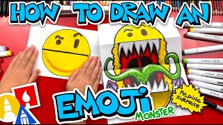 How To Draw An Emoji Monster  Folding Surprise [upl. by Pinkham]