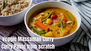 Veg Massaman Curry Recipe With Curry Paste Made From Scratch [upl. by Attenrev]