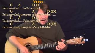 Feliz Navidad Christmas Strum Guitar Cover Lesson with Chords and Lyrics  G A D Bm [upl. by Laius]