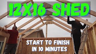 DIY Shed Build Time Lapse 12X16 [upl. by Nosrak]