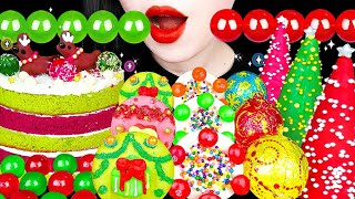 ASMR RAINBOW OREO EDIBLE TREE GREEN TEA CAKE JELLO JELLY TIK TOK JELLY RED DESSERTS EATING 먹방 [upl. by Gnidleif]