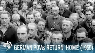 WWII German Prisoners Return Home 1955  British Pathé [upl. by Blanchette]