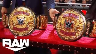 Triple H Unveils New Tag Team Titles  WWE Raw Highlights 41524  WWE on USA [upl. by Anirdnajela]