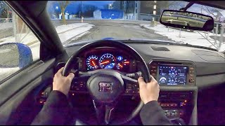 2021 Nissan GTR  POV Night Drive Binaural Audio [upl. by Lerner]