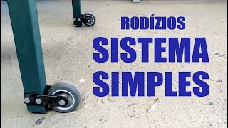 Como colocar rodízios em serra de bancada  How to put castors on bench saw [upl. by Omolhs]