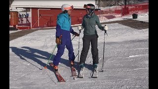 Beginner ski lesson 2 with Deb Armstrong gliding wedge [upl. by Ayisan]