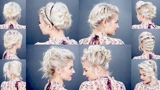 10 EASY UPDO Tutorials FOR SHORT HAIR  Milabu [upl. by Macdermot]