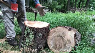 Splitting Wood Using Sledge amp Wedge [upl. by Weitman618]