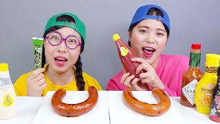 Kielbasa Sausage Sauce Mukbang DONA [upl. by Philemol]