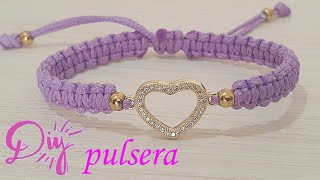 DIY COMO HACER PULSERA CORAZON PARA PAREJAS  AMISTAD  VENDER FACIL Y BONITA [upl. by Anaehs]