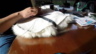 DIY Motorcycle Sheepskin Seat Cover [upl. by Enaitsirhc179]