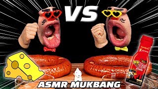 ASMR MUKBANG TWIN RealMouth Kielbasa sausage EATING SHOW 킬바사 소세지 먹방 ソーセージ Xúc xích Sosis ไส้กรอก [upl. by Lyrej43]