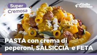 PASTA CREMOSA con PEPERONI SALSICCIA e FETA facile e veloce [upl. by Anirbys]