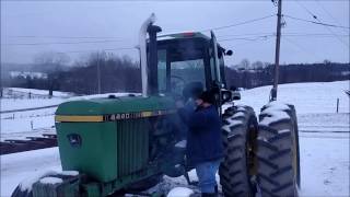 John Deere 4440 Cold Start [upl. by Nevetse]