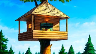 I Built a treehouse village in survival Rust [upl. by Alhak]