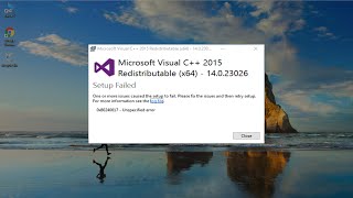 How to Fix Microsoft Visual C 2015 Redistributable Setup Failed error 0x80240017 [upl. by Oakley592]