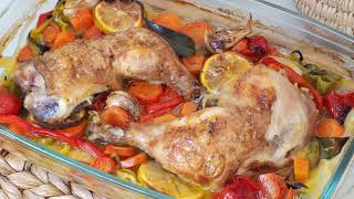 POLLO con VERDURAS al horno fácil ¡Rápido y Exquisito [upl. by Basil]