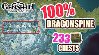 How to Dragonspine 100 Exploration ⭐ ALL CHESTS GUIDE 【 Genshin Impact 】 [upl. by Edmond387]