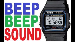 Casio F91W alarm sound beep [upl. by Yancey]