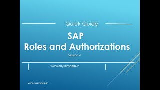 SAP Roles and Authorization  Session1 [upl. by Navlys18]