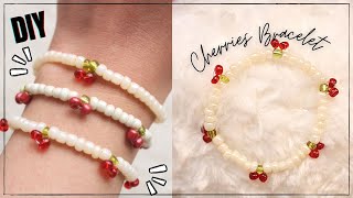 Pulsera Fácil de Cerezas con Mostacillas 🍒🍒🍒 [upl. by Auqeenahs]